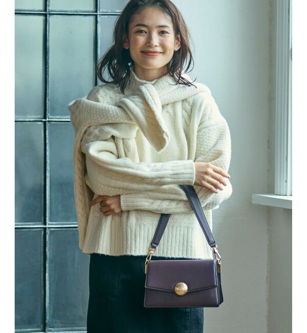 LACOSTE「テニスブリス レザーミディアムショルダーバッグ ダブルストラップ 2WAY」|ハンドバッグ|