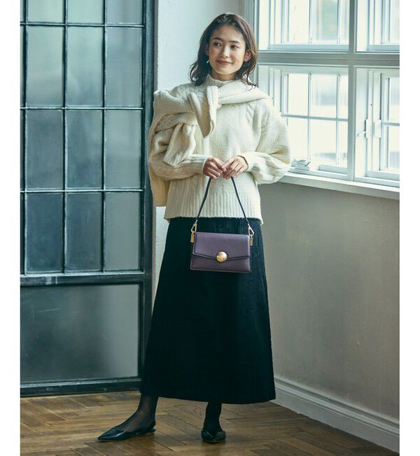 LACOSTE「テニスブリス レザーミディアムショルダーバッグ ダブルストラップ 2WAY」|ハンドバッグ|