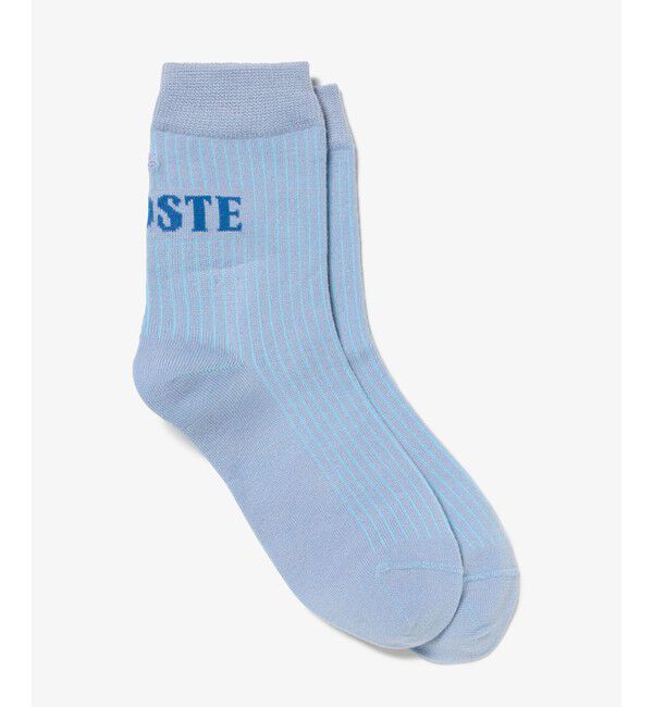 LACOSTE「バックロゴジャカードクルーソックス」|ソックス|ライトブルー