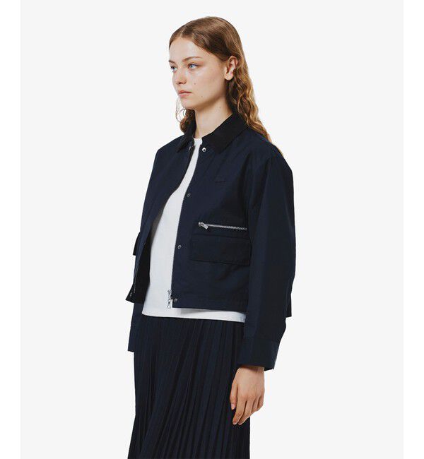LACOSTE「コーデュロイカラーショート丈 ジップアップブルゾン」|ブルゾン・スタジャン|