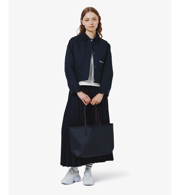 LACOSTE「コーデュロイカラーショート丈 ジップアップブルゾン」|ブルゾン・スタジャン|