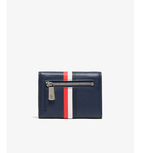 LACOSTE「トリコロールプリントレザー3つ折りウォレット」|財布|ネイビー