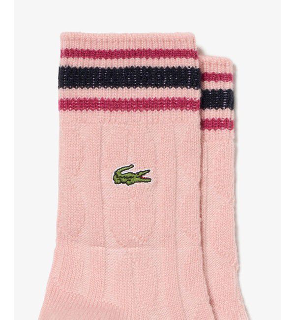 LACOSTE「ウィメンズケーブルニットボーダーソックス」|ソックス|