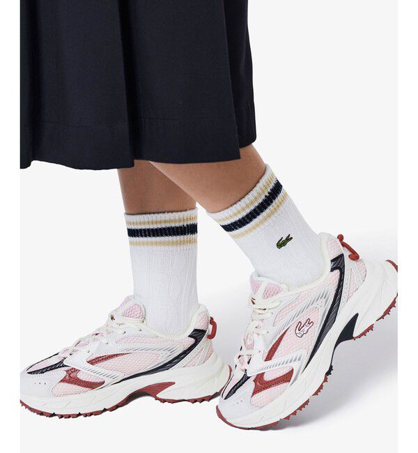 LACOSTE「ウィメンズケーブルニットボーダーソックス」|ソックス|