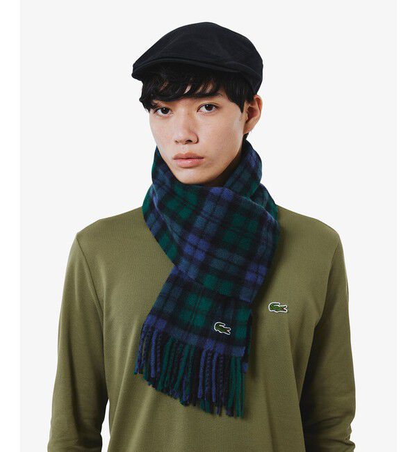 LACOSTE「メリノウールチェックマフラー」|マフラー|