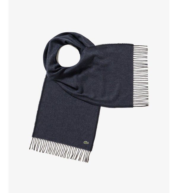 LACOSTE「サスティナブルヘリンボーンマフラー」|マフラー|ネイビー