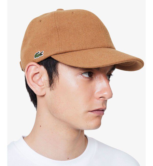 LACOSTE「フランネルキャップ」|キャップ・キャスケット|キャメル