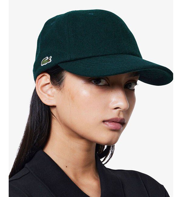 LACOSTE「フランネルキャップ」|キャップ・キャスケット|ダークグリーン