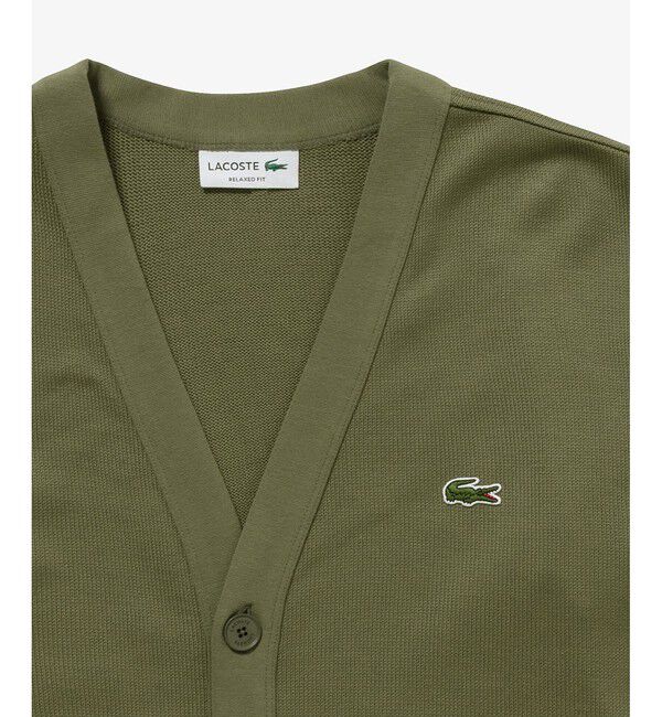 LACOSTE「ヘビーウェイトシングルジャージカーディガン」|カーディガン|