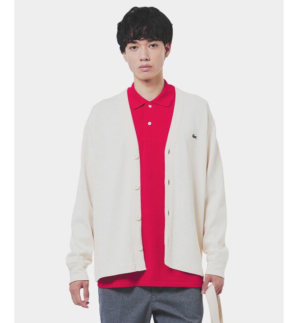 LACOSTE「ヘビーウェイトシングルジャージカーディガン」|カーディガン|オフホワイト