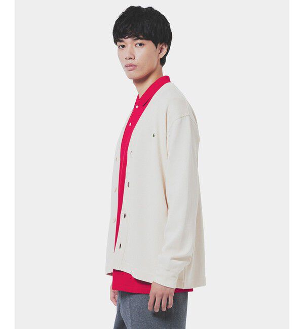 LACOSTE「ヘビーウェイトシングルジャージカーディガン」|カーディガン|