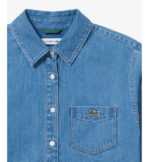 LACOSTE「デニムクロップドシャツ」|シャツ・ブラウス|