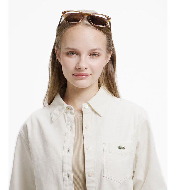 LACOSTE「デニムクロップドシャツ」|シャツ・ブラウス|