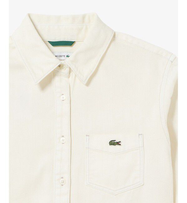 LACOSTE「デニムクロップドシャツ」|シャツ・ブラウス|