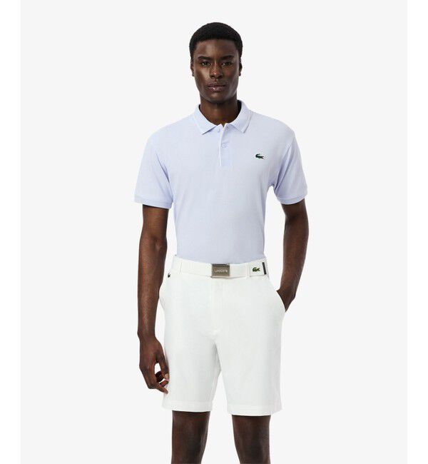LACOSTE「サーモレギュレーション配色ラインポロシャツ」|ポロシャツ|アクア