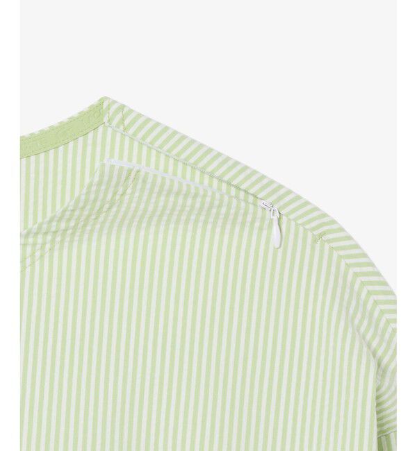 LACOSTE「ウルトラドライ UVカット 配色リブ切り替え シアサッカーゴルフプルオーバーシャツ」|スウェット・ジャージ|