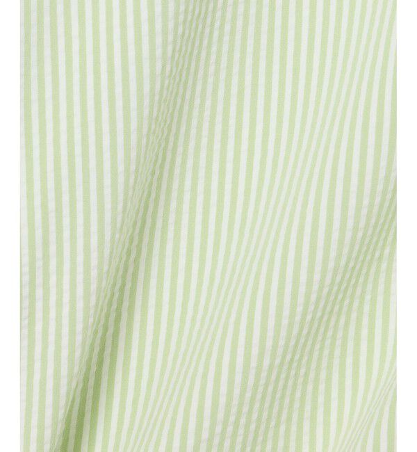 LACOSTE「ウルトラドライ UVカット 配色リブ切り替え シアサッカーゴルフプルオーバーシャツ」|スウェット・ジャージ|