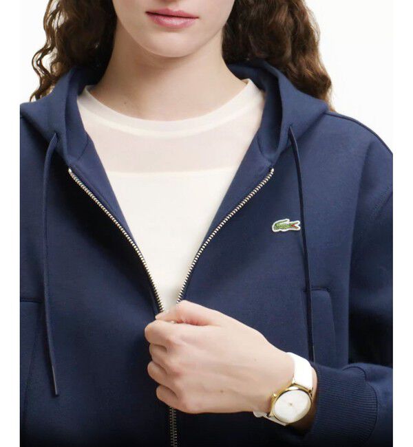 LACOSTE「ダブルフェイスジャージジップフーディー」|パーカー|