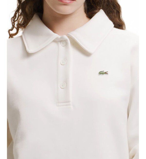 LACOSTE「クロップド丈 ポロニットスウェットシャツ」|スウェット・ジャージ|