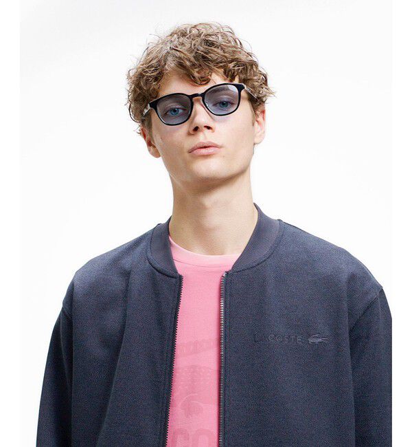 LACOSTE「ヘザースウェット メランジニットブルゾン / ドライバーズニット」|カーディガン|