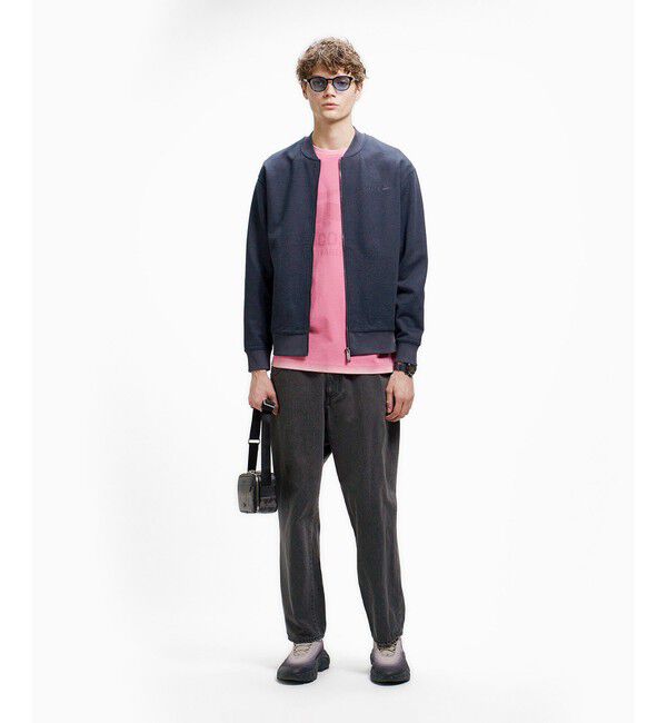 LACOSTE「ヘザースウェット メランジニットブルゾン / ドライバーズニット」|カーディガン|