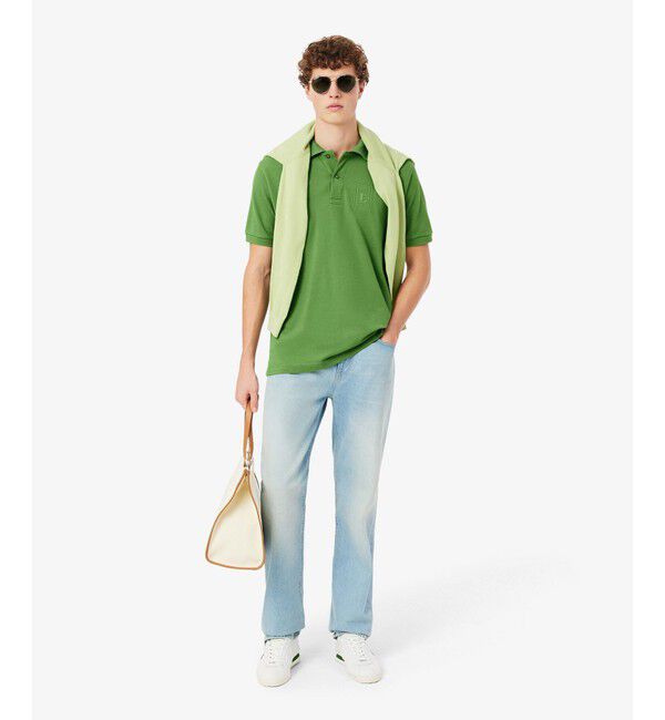 LACOSTE「テニスコートエンブロイダリー鹿の子地ポロシャツ」|ポロシャツ|