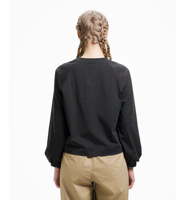 LACOSTE「クロップド丈 バルーンスリーブ ギャザー ロングスリーブTシャツ」|Tシャツ・カットソー|