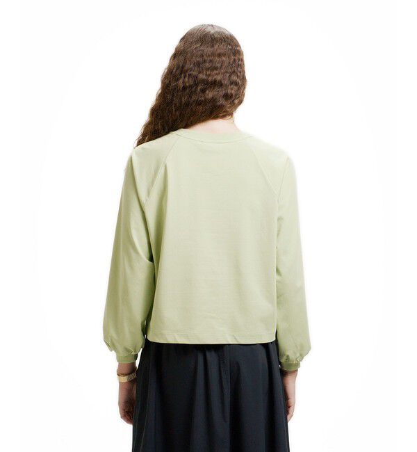 LACOSTE「クロップド丈 バルーンスリーブ ギャザー ロングスリーブTシャツ」|Tシャツ・カットソー|