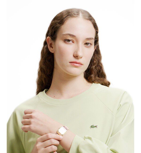 LACOSTE「クロップド丈 バルーンスリーブ ギャザー ロングスリーブTシャツ」|Tシャツ・カットソー|