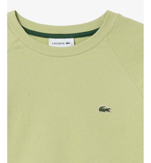 LACOSTE「クロップド丈 バルーンスリーブ ギャザー ロングスリーブTシャツ」|Tシャツ・カットソー|