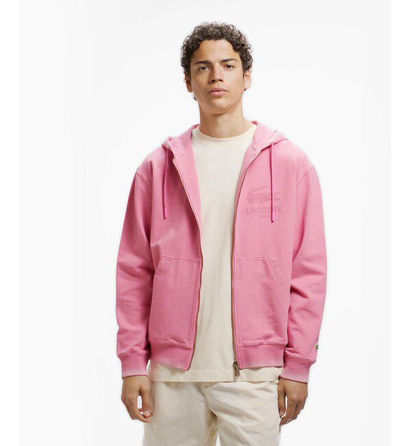 LACOSTE「ヴィンテージエフェクト ロゴジップフーディー」|パーカー|