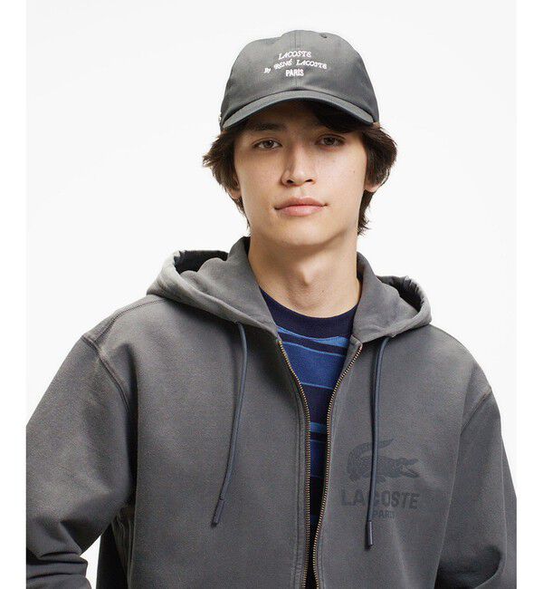 LACOSTE「ヴィンテージエフェクト ロゴジップフーディー」|パーカー|