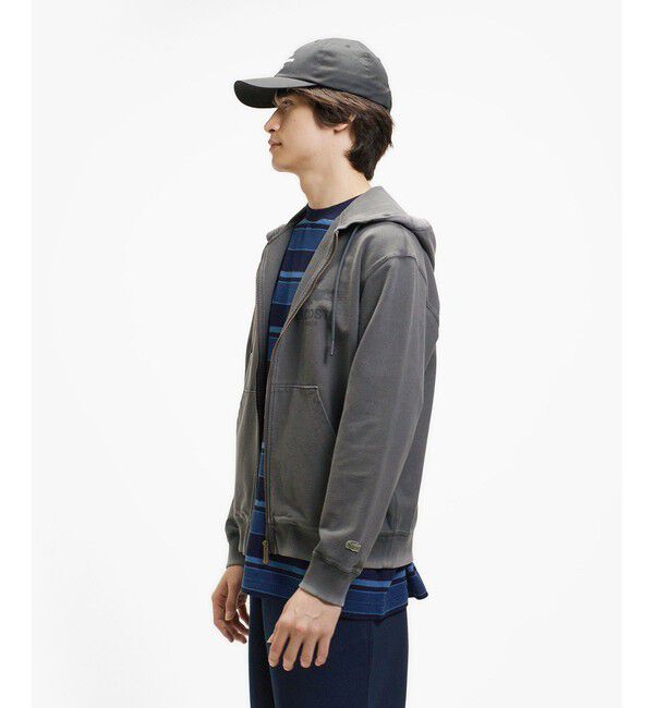 LACOSTE「ヴィンテージエフェクト ロゴジップフーディー」|パーカー|