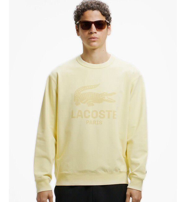LACOSTE「ヴィンテージエフェクト ロゴクルーネックスウェット」|スウェット・ジャージ|イエロー