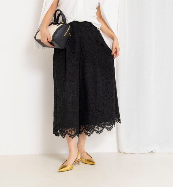 NOLLEY'S「クロップドワイドレースパンツ」|キュロット|
