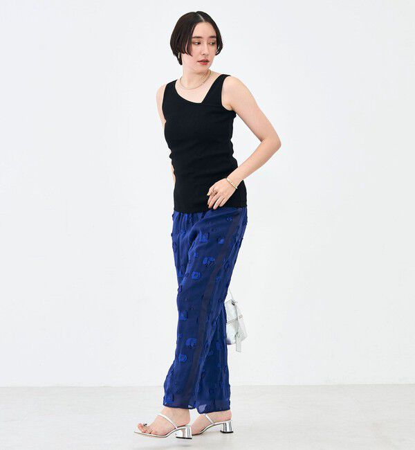 NOLLEY'S「ウォッシャブルプレミアムテレコアシメ2WAYタンク」|タンクトップ|