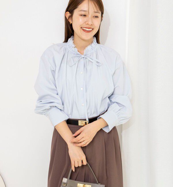 NOLLEY'S「ウォッシャブルフリル襟ブラウス」|シャツ・ブラウス|