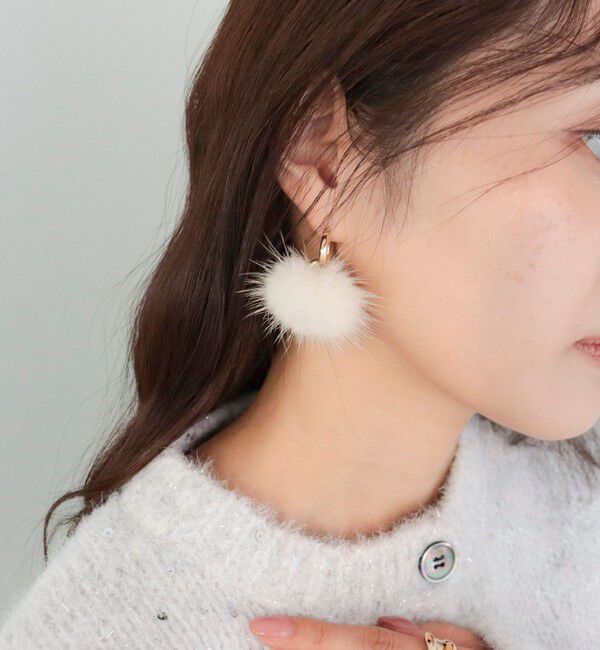 fredy emue「ミンクファーカスタムフープピアス」|ピアス|