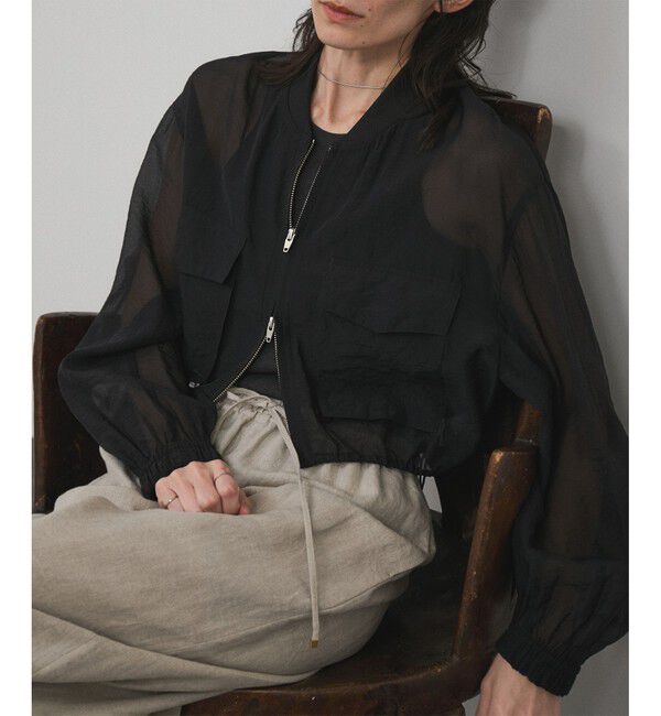 SALON adam et rope'「[25SS]シアークロップドブルゾン 3 / シアーカーディガン」|ブルゾン・スタジャン|