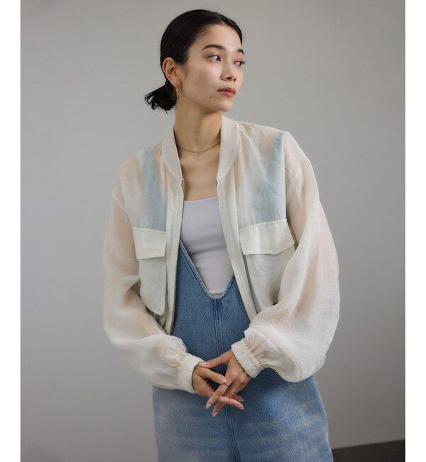 SALON adam et rope'「[25SS]シアークロップドブルゾン 3 / シアーカーディガン」|ブルゾン・スタジャン|