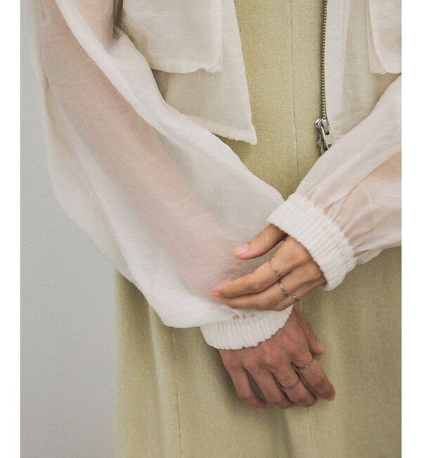 SALON adam et rope'「[25SS]シアークロップドブルゾン 3 / シアーカーディガン」|ブルゾン・スタジャン|