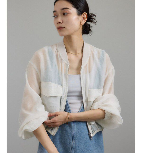 SALON adam et rope'「[25SS]シアークロップドブルゾン 3 / シアーカーディガン」|ブルゾン・スタジャン|