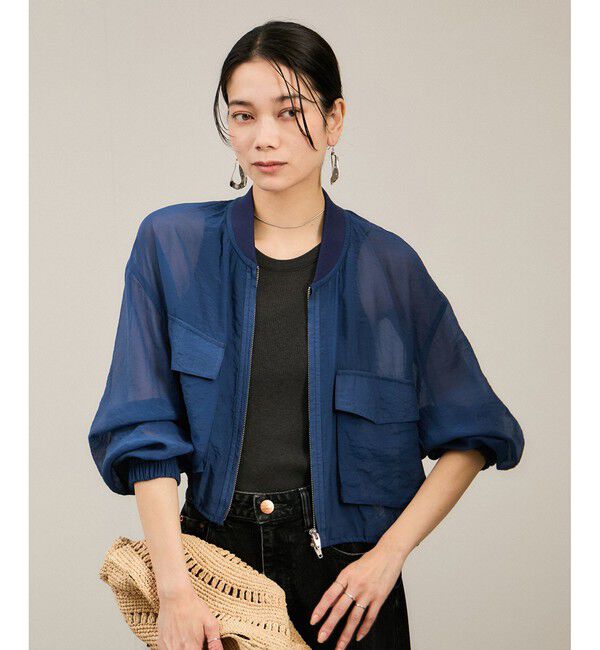 SALON adam et rope'「[25SS]シアークロップドブルゾン 3 / シアーカーディガン」|ブルゾン・スタジャン|