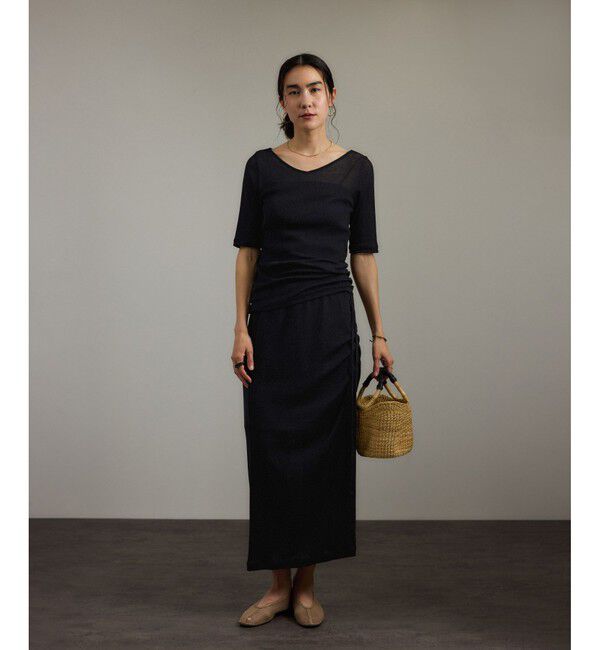 SALON adam et rope'「nu=layerアシンメトリーシャーリングスカート」|スカート|