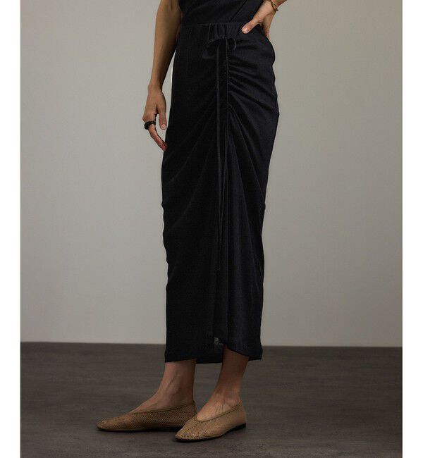 SALON adam et rope'「nu=layerアシンメトリーシャーリングスカート」|スカート|