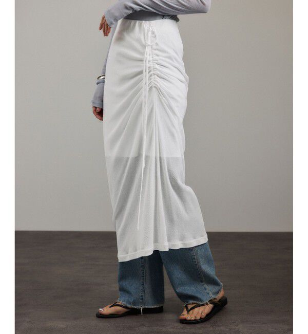 SALON adam et rope'「nu=layerアシンメトリーシャーリングスカート」|スカート|