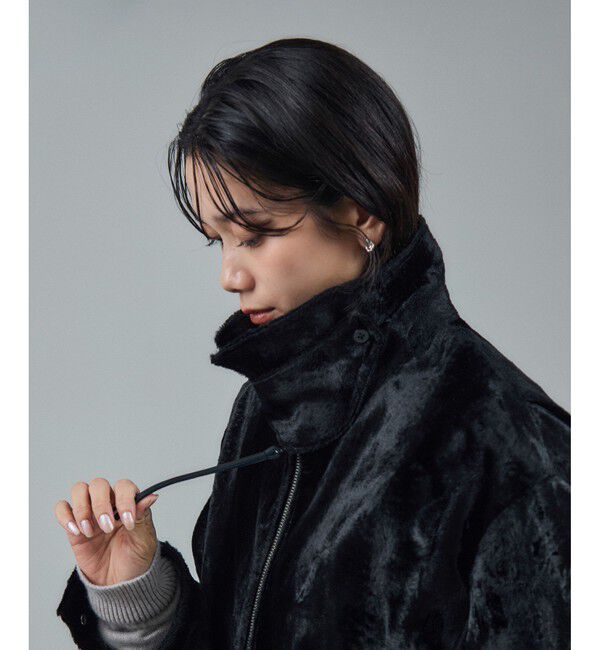 SALON adam et rope'「ポニーヘアーライクジップブルゾン」|ブルゾン・スタジャン|