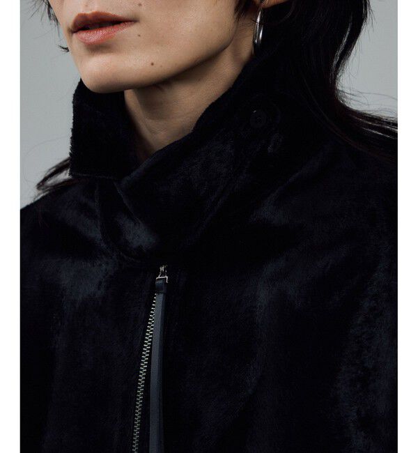 SALON adam et rope'「ポニーヘアーライクジップブルゾン」|ブルゾン・スタジャン|