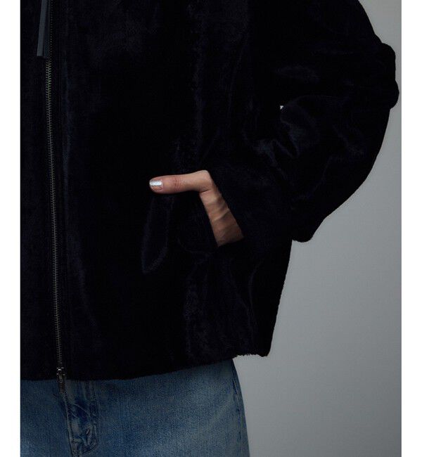 SALON adam et rope'「ポニーヘアーライクジップブルゾン」|ブルゾン・スタジャン|