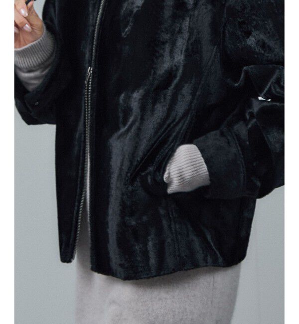 SALON adam et rope'「ポニーヘアーライクジップブルゾン」|ブルゾン・スタジャン|